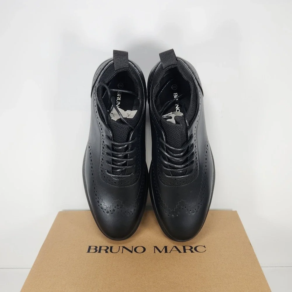Bruno Marc Oxford Sneakers Mens Size 9 All Black Wingtip Brogue Hybrid Shoes